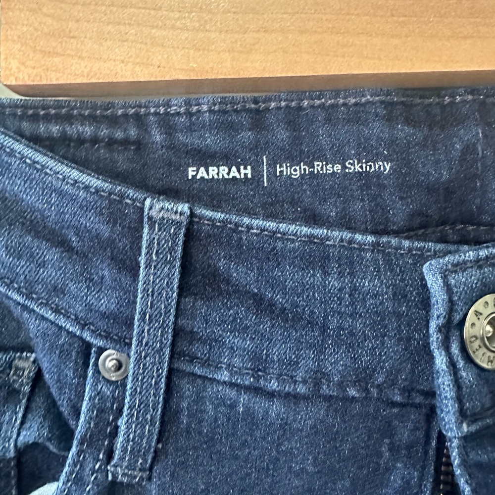 AG Adriano Goldschmied Farrah High-Rise Skinny Jeans - Dark Blue